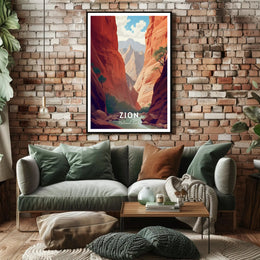 Zion National Park Scenic Poster Print Wall Art