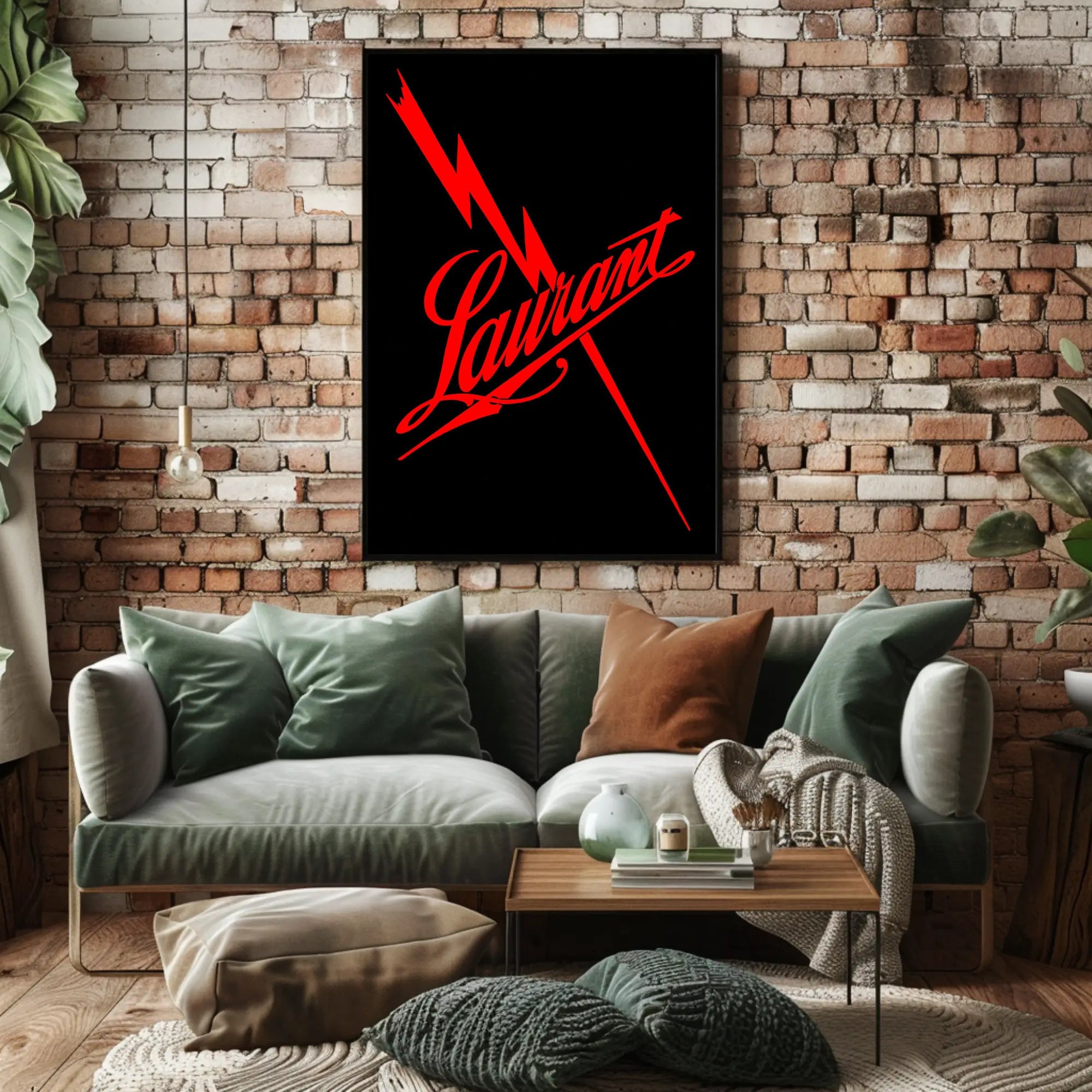 Laurant Energy Logo Bold Cursive Artistic Poster