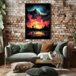 Colorful Surreal Forest Landscape Artistic Artistic Poster