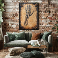 Skeletal Hand Emerging Art Design - Abstract, Artistic Poster