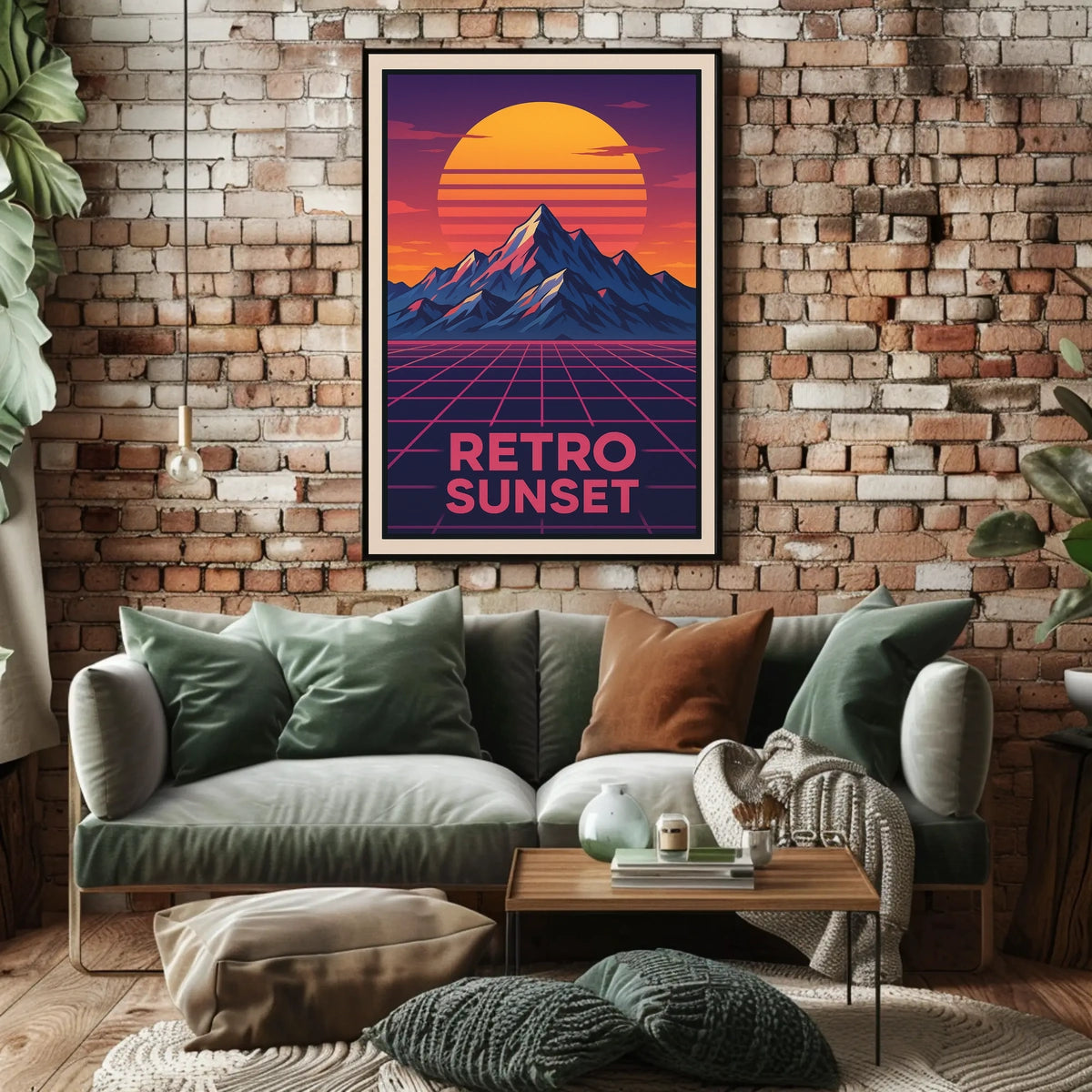 Retro Sunset Retro-Futuristic Pop Culture Poster