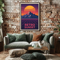 Retro Sunset Retro-Futuristic Pop Culture Poster