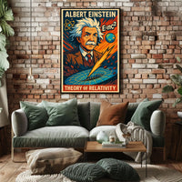 Albert Einstein Relativity Academic Vintage Science Poster