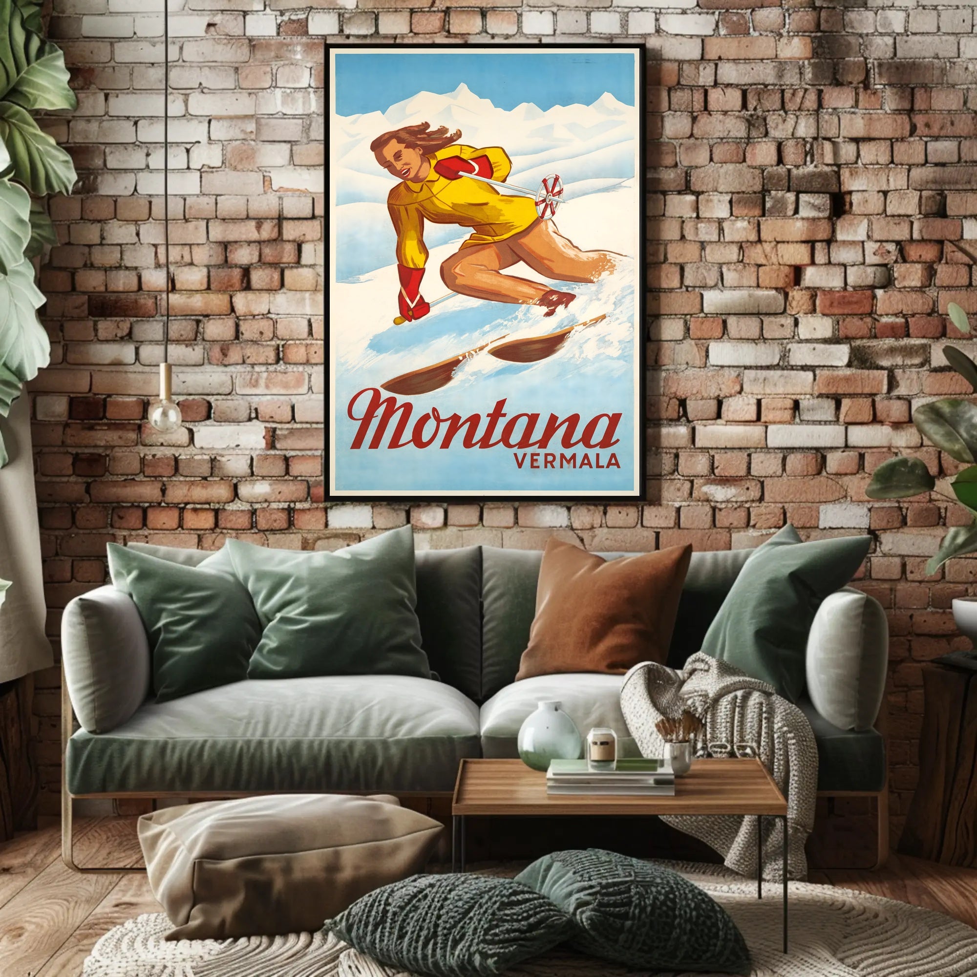 Montana Vermala Ski Resort Poster PosterGoat