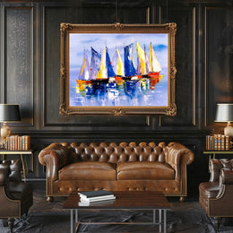 Vibrant Sailing Vessels Poster