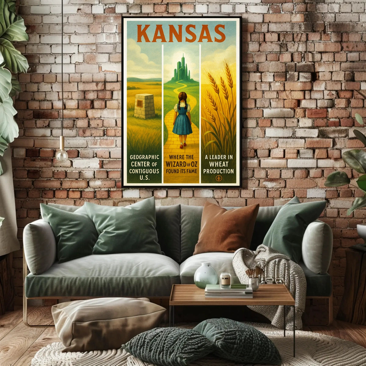 Kansas - Land of Oz and Wheat Poster