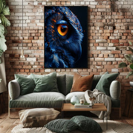 Mystical Owl Eye: Surreal Wildlife Art Poster