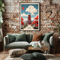 Hiroshima Vintage Travel Poster in Japanese Aesthetic