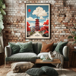 Hiroshima Vintage Travel Poster in Japanese Aesthetic