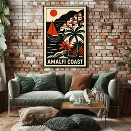 Amalfi Coast Travel Poster 18x24 Coastal Wall Art Decor