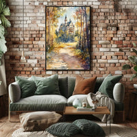 Germany Neuschwanstein Castle View from Forest Path Poster