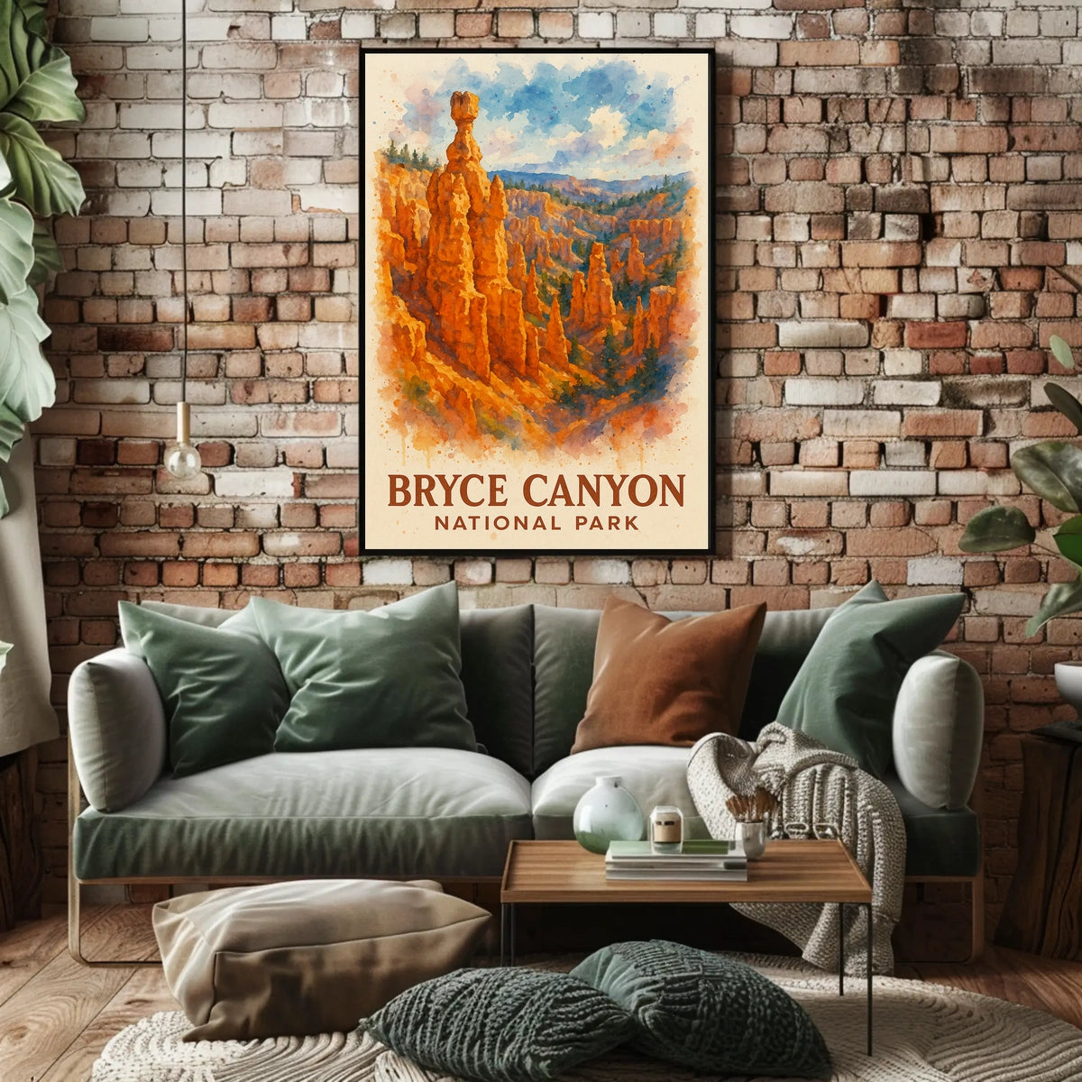 Bryce Canyon Watercolor Poster: Majestic Nature Art Print