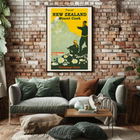 Mount Cook Travel Poster Vintage-Style Landscape