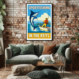 Sportfishing in the Keys Poster PosterGoat
