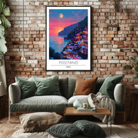 Positano Sunset Dreamscape Travel Poster