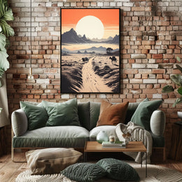 Desert Adventure Sunset: Modern Travel Exploration Poster