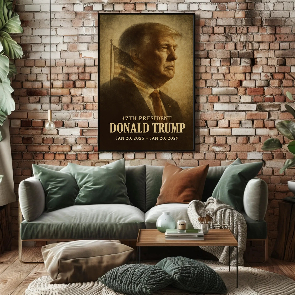 Trump Vision Promise Vintage Sepia Patriotic Poster