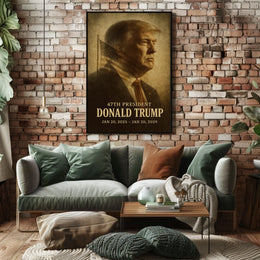Trump Vision Promise Vintage Sepia Patriotic Poster