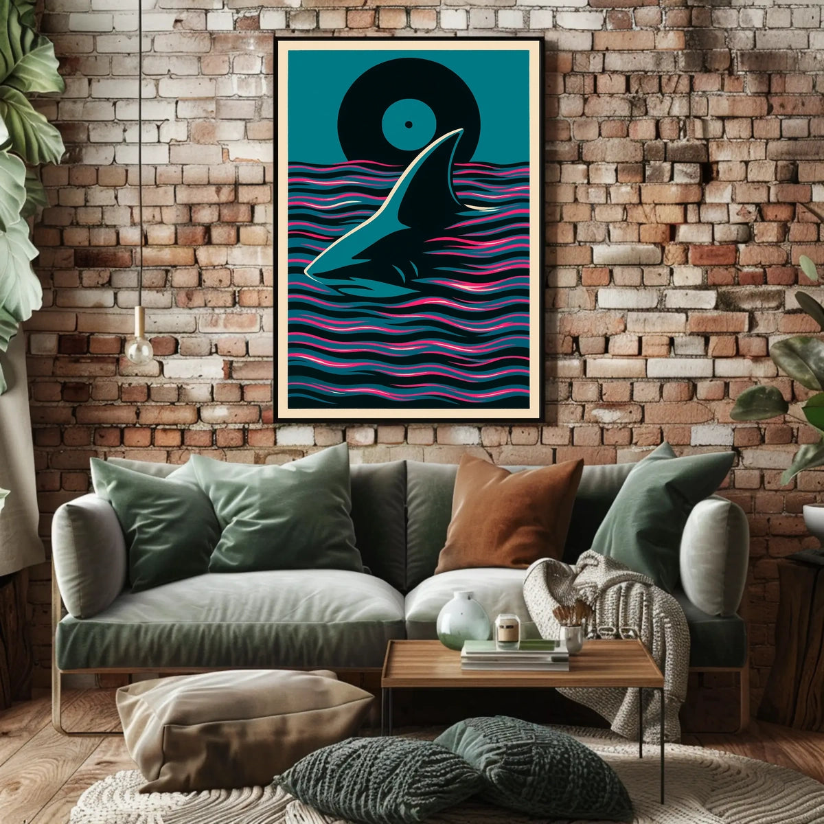 Shark In The Waves Poster