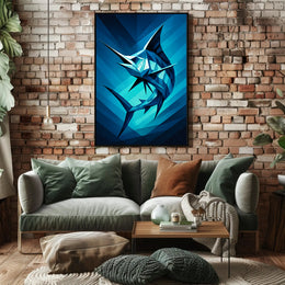 Geometric Marlin Poster PosterGoat