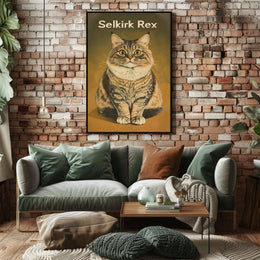 Selkirk Rex Cat Photography Realism Wall Art Poster