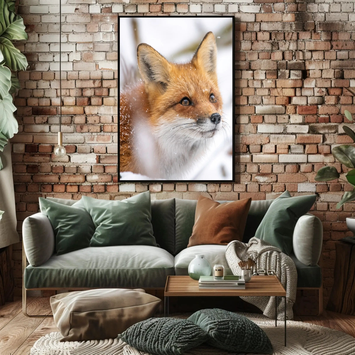 Red Fox in Winter Wonderland Animal Poster