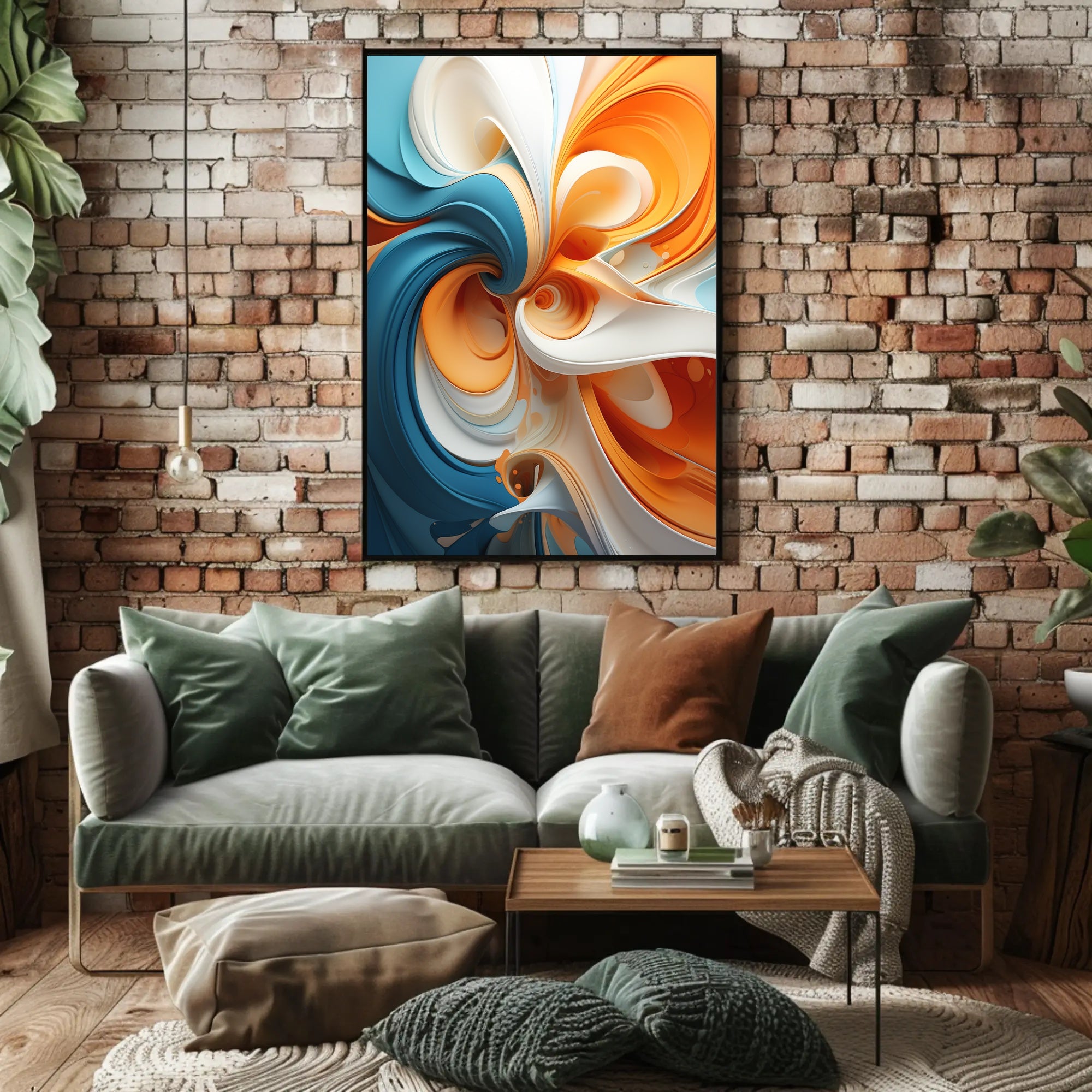 Dynamic Flow Abstract Art for Energetic Spaces Poster