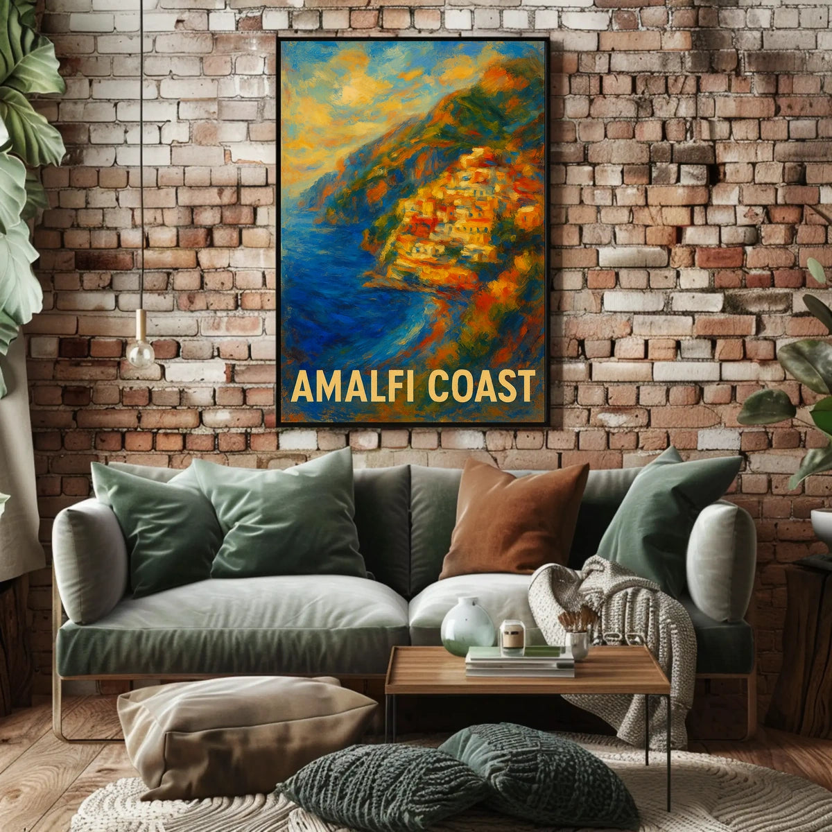 Amalfi Coast Poster Wall Art Coastal Decor Mediterranean