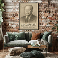 Gerald Ford 38th President Sketch Poster Art Print PosterGoat