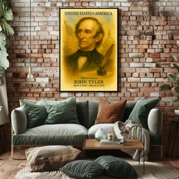 John Tyler 10th President of the United States Vintage Watercolor Poster