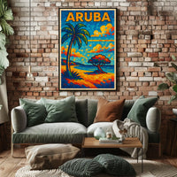 Aruba Mosaic Art Poster