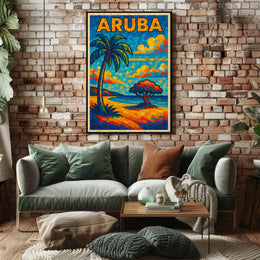 Aruba Mosaic Art Poster