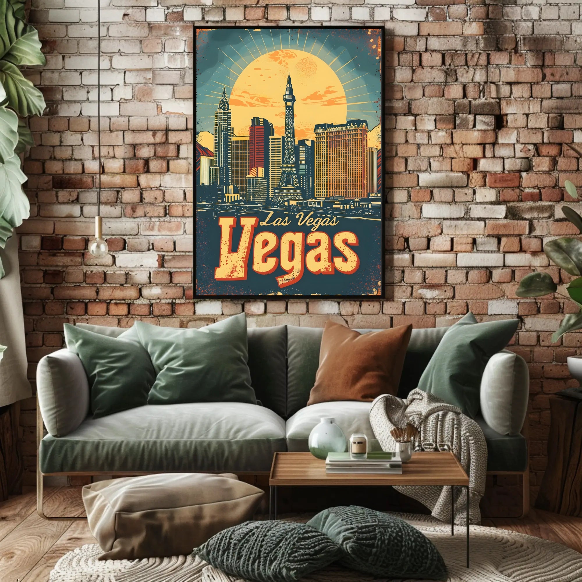 Las Vegas Skyline Poster: Vibrant Travel Art Décor Travel Poster