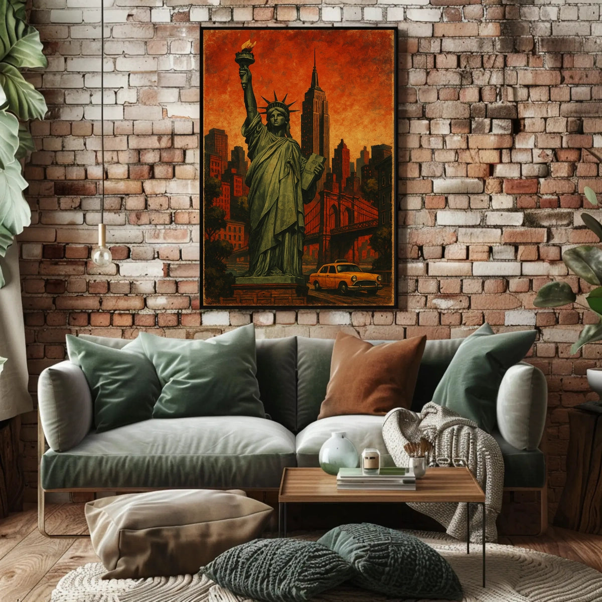 Iconic New York City Poster Wall Art Manhattan Night Print