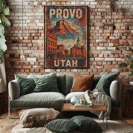 Provo, Utah Vintage Vintage Poster