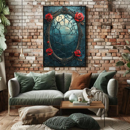 Victorian Gothic Mirror Art Print Poster
