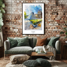 Louvre Pyramid Paris Travel Poster PosterGoat
