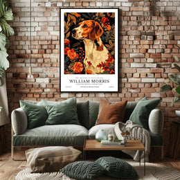 Elegant Canine Floral Art in Heritage Cultural or Heritage Poster
