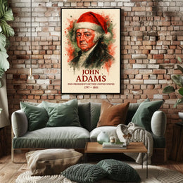 John Adams Watercolor Art Print, Historical or Presidential Poster