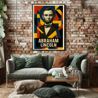 Abraham Lincoln 16th President of the United States Abstract Pop Poster
