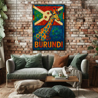 Burundi Giraffe Mosaic Poster