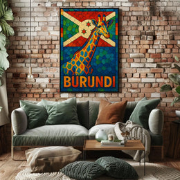 Burundi Giraffe Mosaic Poster
