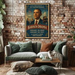 Obama Illustrated Art Print Presidential Poster