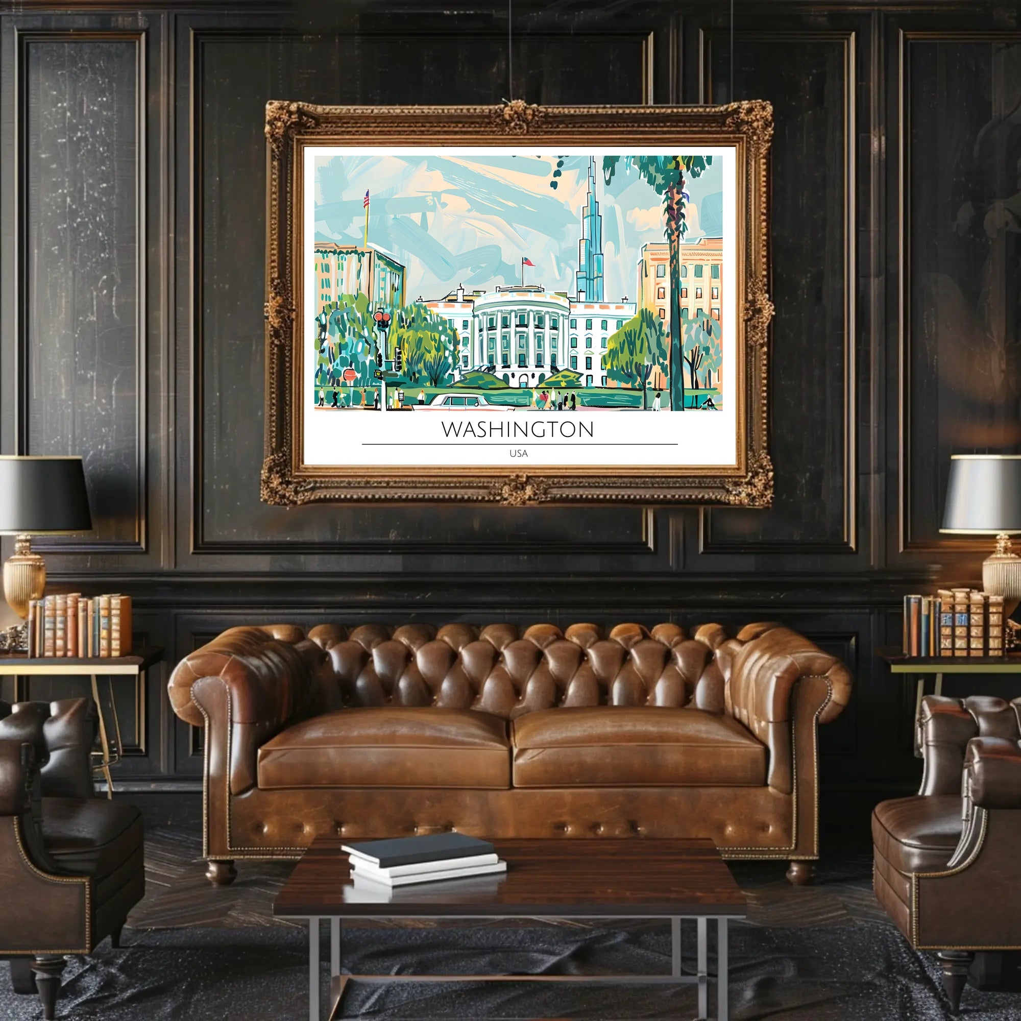 Washington D.C. Illustration Poster