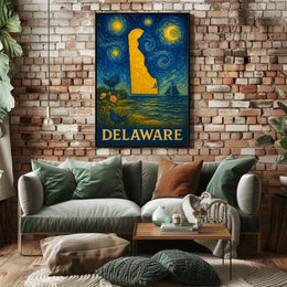 Delaware's Artistic Nightscape Travel Poster