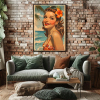 Vintage Beach Beauty Poster