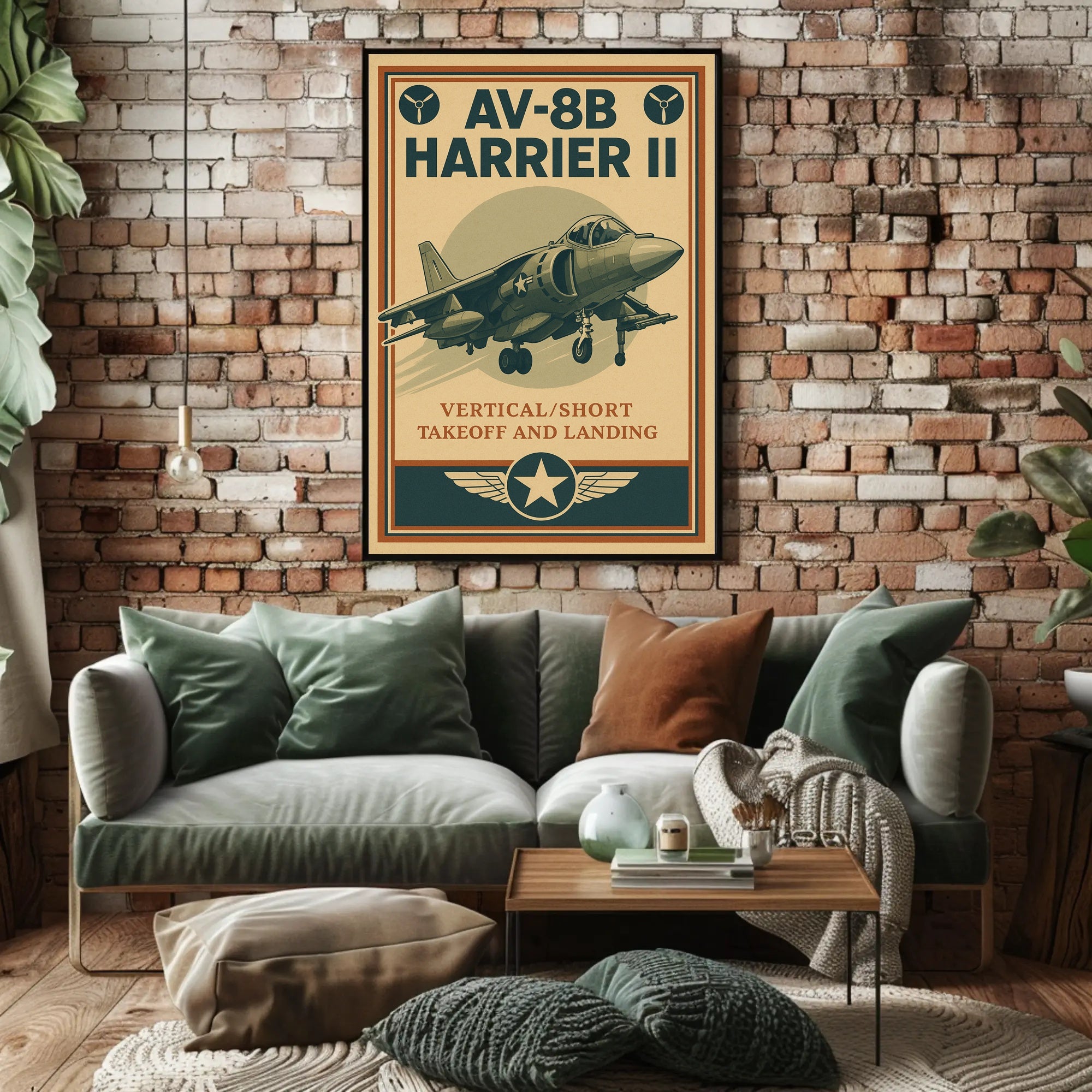AV-8B Harrier II Retro Military Recruitment Poster