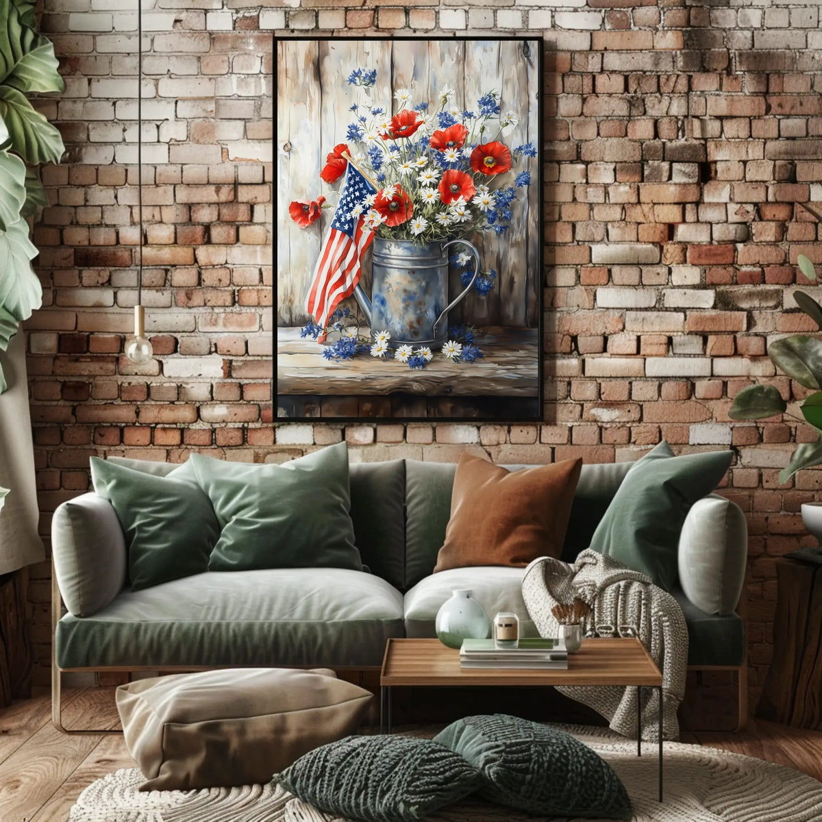 Rustic Vintage Galvanized Watering Can Decor Art Poster