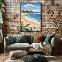 Bondi Beach Vintage Travel Artwork Poster