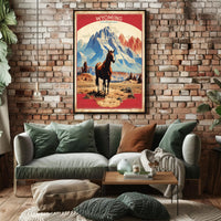 Wyoming Horse Scenic Travel Poster